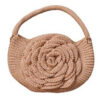 Elegant Golden Crochet Rose Bag - Back View
