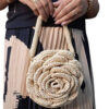Elegant Golden Crochet Bag - Front View