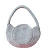 Elegant Silver Crochet Rose Bag - Back View