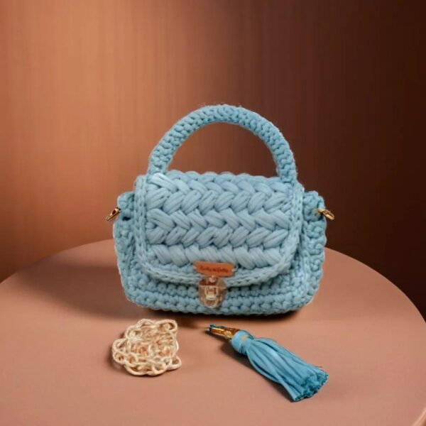 Marshmallow T-Shirt Yarn Handbag – Handmade Crochet Bag